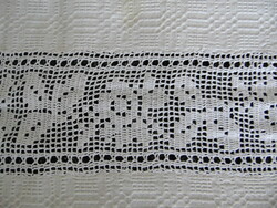 Antique Transylvanian handwoven with beautiful crocheted rose inserts