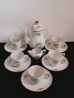 Herend rosehip coffee set with Hecsedli pattern, 5 cups