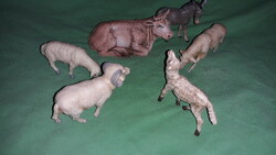 Antique Italian chromoplasto toy / bethlehem figure animal set together in good condition according to the pictures