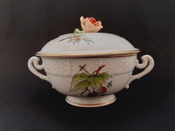 Herend rosehip sugar bowl with Hecsedli pattern, bonbonnier.