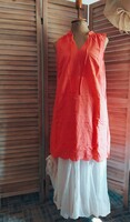 Madeira cotton linen dress size 44 gift bath salt for lagenlook style also in layers