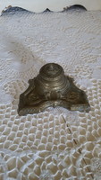 Antique small brass inkstand with pen holder