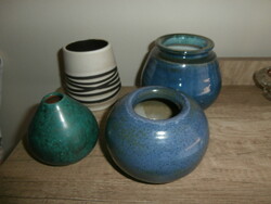 Small ceramic vases in turquoise and modern colors