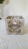 Nice square candle holder, candle holder, vase with glass insert