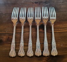6 Personal silver-plated shell pattern alpaca forks 6 pieces together