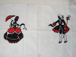 Cross-stitch silhouette, needlework pair (2 pcs.)