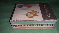 Antique teddy bear chocolate box very rare Budapest biscuit and wafer factory 15 x 10 x 5 cm according to the pictures