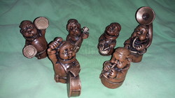 Old wax figure group nice humorous priests, friends figurines orchestra 6 pieces in one according to the pictures