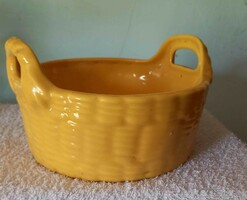 Ceramic yellow basket.