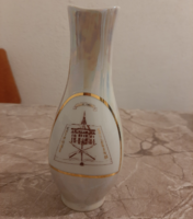 Hollóházi Karikás Frigyes Katonai Kollégium feliratú váza