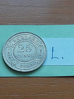 Belize 25 cents 2003 ii. Erzsébet, copper-nickel #l