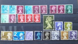 English machin stamps, connections