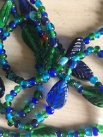 Handmade glass beaded leaf and colorful ball shapes-