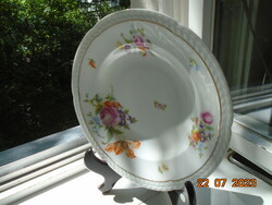 Rosenthal Thomas Meisseni színes virágmintás,empire dombor levélmintás tányér