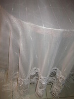 Meseszép vintage fehér széles csipkés rojtos függöny