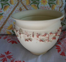 Retro ceramic pot 7. (Butter-colored, shabby)
