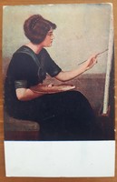 Művészeti  futott képeslap 1924-ből: Cenzúrázott!