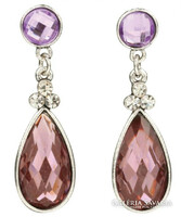 Purple - light smoky topaz, mountain crystal earrings, with crystals, very elegant.
