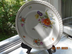 Rosenthal Thomas Meisseni színes virágmintás,dombor empire levélmintás tányér