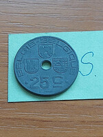 Belgium belgie - belgique 25 centimes 1944 ww ii. Zinc, iii. King Leopold #s