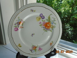 Rosenthal Thomas Meisseni színes virágmintás,dombor empire levélmintás tányér