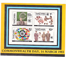 Tanzánia emlékbélyeg blokk 1983