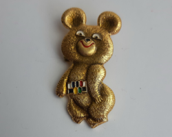 Teddy bear Misa is the mascot badge of the Moscow Olympics