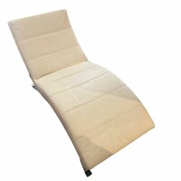 White leather lounge chair - b389
