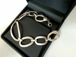 Silver oval large hoop modern bracelet