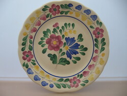 Kézi festett virágos Gránit tányér Dömsöd 1978