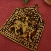 Indiai aranyozott medál  6 cm-es