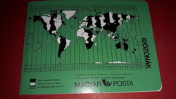 1985. Hungarian Post time zones / telephone call advertisement fold-out double card calendar according to the pictures