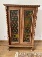 Colonial stained glass cabinet