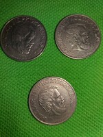 Old Hungarian 5 HUF coins (1 piece 1985 - 2 pieces 1989) together according to the pictures