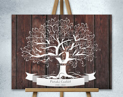 Family tree canvas picture 75x50 cm, birthday family gift