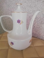 Hollóháza porcelain coffee pot with flowers