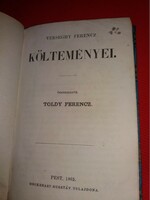 Antique 1865 Versenghy Ferenc's poems were the personal property of Gusztáv Heckenast. Rare according to the pictures