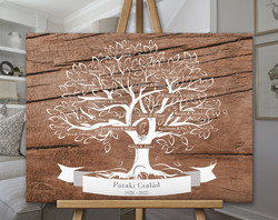 Family tree canvas picture 75x50 cm, birthday family gift