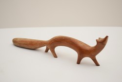Mid century carved wooden fox / old / retro