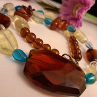 Rock crystal and glass beads.