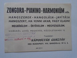 Za287.14 Piano, piano, harmonium, tuning, repair, valuation, cabbage splitting, Gusztáv - Budapest