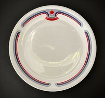 Alföldi art deco large plate flat plate red blue gray