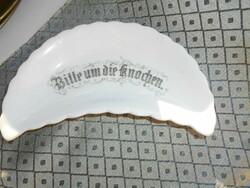 Antik felíratos csontos  tányér