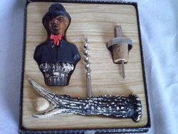 Vintage antler corkscrew set