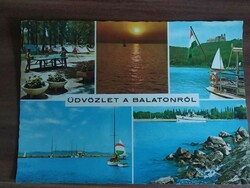 Old postcard, balaton, mosaic postcard, ship, sailboat