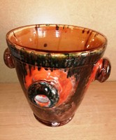 Gyönyörű Art Deco Képcsarnokos Iparművész kerámia kaspó / padlóváza - 28 cm magas