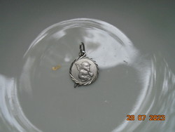 Antique silver embossed angel pendant