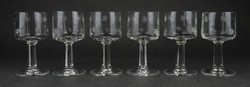 1N611 old art deco stemmed ground glass liqueur glass set of 6 pieces
