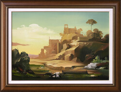 István Árkossy: Castle hill - with frame 64x84 cm - artwork: 50x70 cm - k10/993