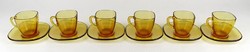 1N563 retro French amber glass coffee set